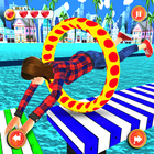 Legendary Stuntman Run 3D: Water Park WipeOut Game آئیکن