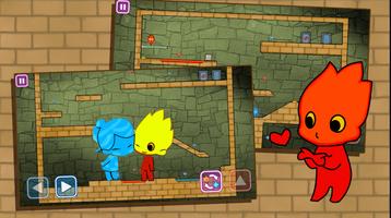 Redboy and icegirl in Light Temple Maze : game kid الملصق