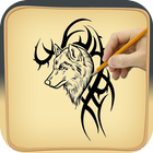 Learn to draw Wolves tattoos Zeichen