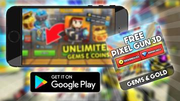 پوستر Free Pixel Gun 3d Coins : Prank