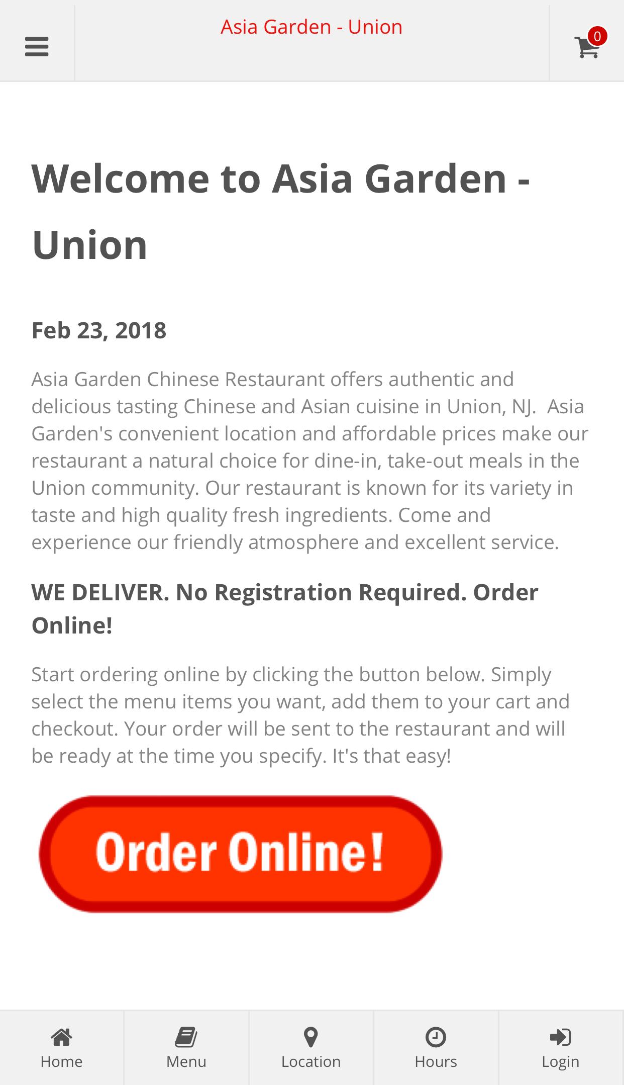 Asia Garden Restaurant Union Online Ordering For Android Apk