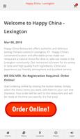 Happy China Lexington Online Ordering Cartaz