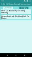 CHOLI CUT Blouse Cutting & Stitching Videos capture d'écran 2