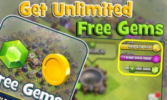 Unlimited Gems for COC Prank पोस्टर