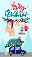 Christmas Winter Stickers Affiche