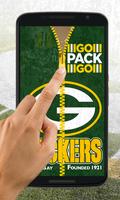 Green Bay Packers Zipper Lock Screen captura de pantalla 1