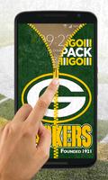 Green Bay Packers Zipper Lock Screen captura de pantalla 2