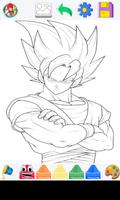 Goku super saiyan coloring โปสเตอร์
