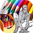 spider coloring man icône