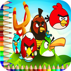 angry birds coloring book icône