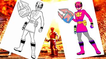 coloring book for power rangers Affiche