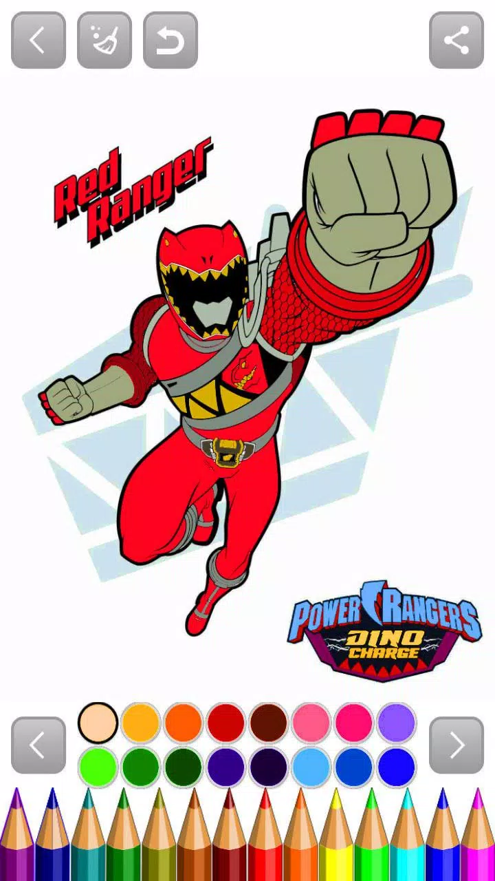 Download HD Jogo Colorir Power Ranger Vemelho No Jogos 360 Pampekids - Red  Power Ranger Dino Charge Coloring Pages Transparent PNG Image 