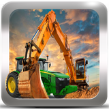 Tractor Concrete Excavator 3D icon