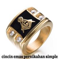 cincin emas pernikahan simple plakat