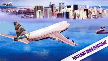 Stadt Flugzeug Flugsimulator Plakat