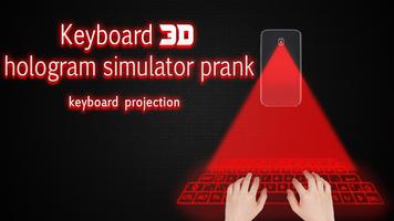 Hologram 3D keyboard simulated poster