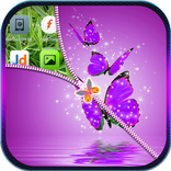 Butterfly Zipper Lock Screen