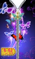 Butterfly Zipper Lock Screen Affiche