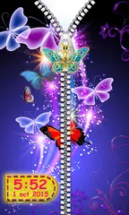 Butterfly Zipper Lock Screen APK download