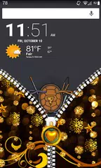Golden theme Zipper LockScreen APK download