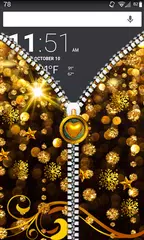 Golden theme Zipper LockScreen APK download