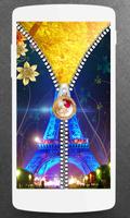 Paris Zipper Lock Screen captura de pantalla 1