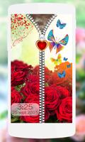 Red Rose Zipper Screen Lock 포스터