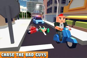 Blocky Police Dad Family: Criminals Chase Game تصوير الشاشة 1