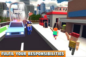 Blocky Police Dad Family: Criminals Chase Game screenshot 2