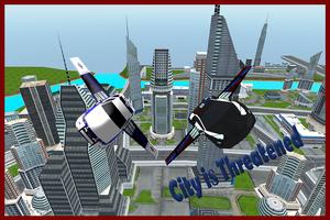 Flying Police Car 3D Affiche