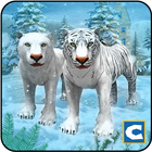 White Wild Tiger Family Survival 3D ไอคอน