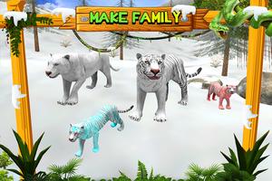 White Wild Tiger Family Survival 3D Affiche