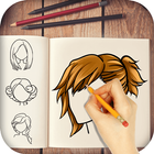 Girl HairStyle Drawing icône