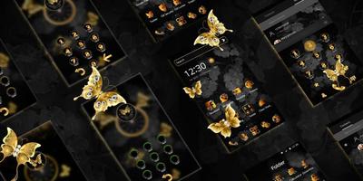 Classic Black Gold Butterfly Theme скриншот 3
