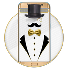 Schwarz Weiß Gentleman Theme Zeichen