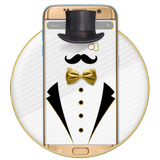Schwarz Weiß Gentleman Theme Zeichen