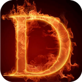 Fiery letter D Live Wallpaper أيقونة