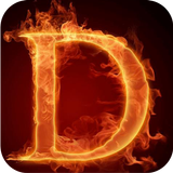 Fiery letter D Live Wallpaper icône