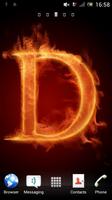 Fiery letter D Live Wallpaper ポスター