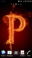 Fiery letter P live wallpaper Affiche