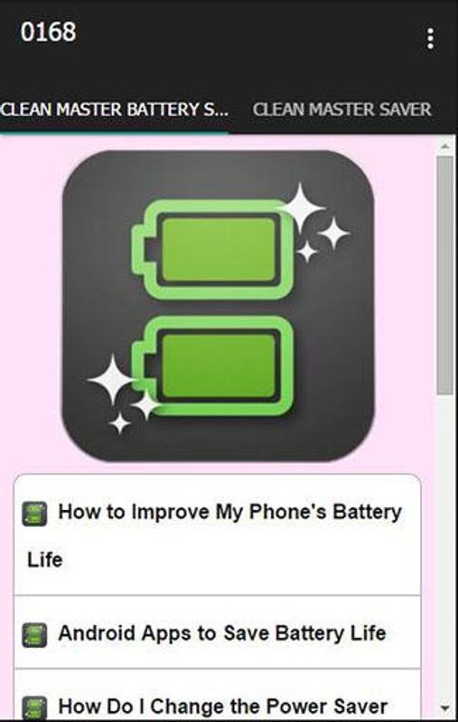 Clean Master Battery Saver APK Download - Free Books ...