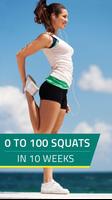 100 Squats: 0 to 100 squats poster