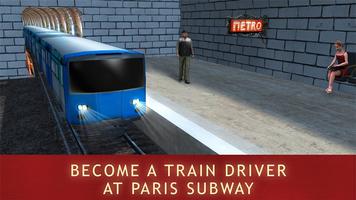 باريس مترو أنفاق قطار محاكي الملصق