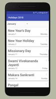 Indian Holidays 2018 Affiche