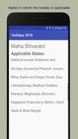 Indian Holidays 2018 Screenshot 1