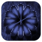 Neon Flower Clock WallPaper ikon