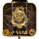 Clock Luxury Black Gold Theme APK