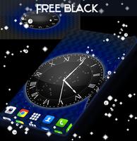 Black Live Clock Wallpaper постер