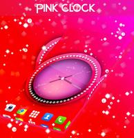 Relógio Pink Live Wallpaper imagem de tela 1
