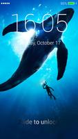 Blue Whale Lock Screen Affiche